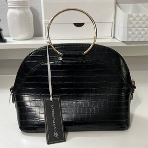 Black Vegan Leather Mini Bag/Crossbody